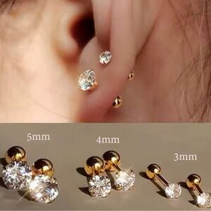 Pairs Stainless Steel for Women Cartilage Tragus Lobe Daith Piercing Jewelry